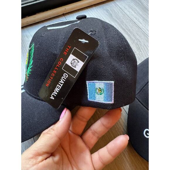 Two Guatemala Headwear Black Embroidered Adjustable Baseball Hat New With Tags - Picture 4 of 13